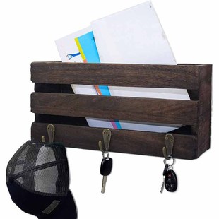 Customized Country Living Room Wooden Key Rack Wall-Mounted Wall Storage Rack Entrance Key Storage Rack
