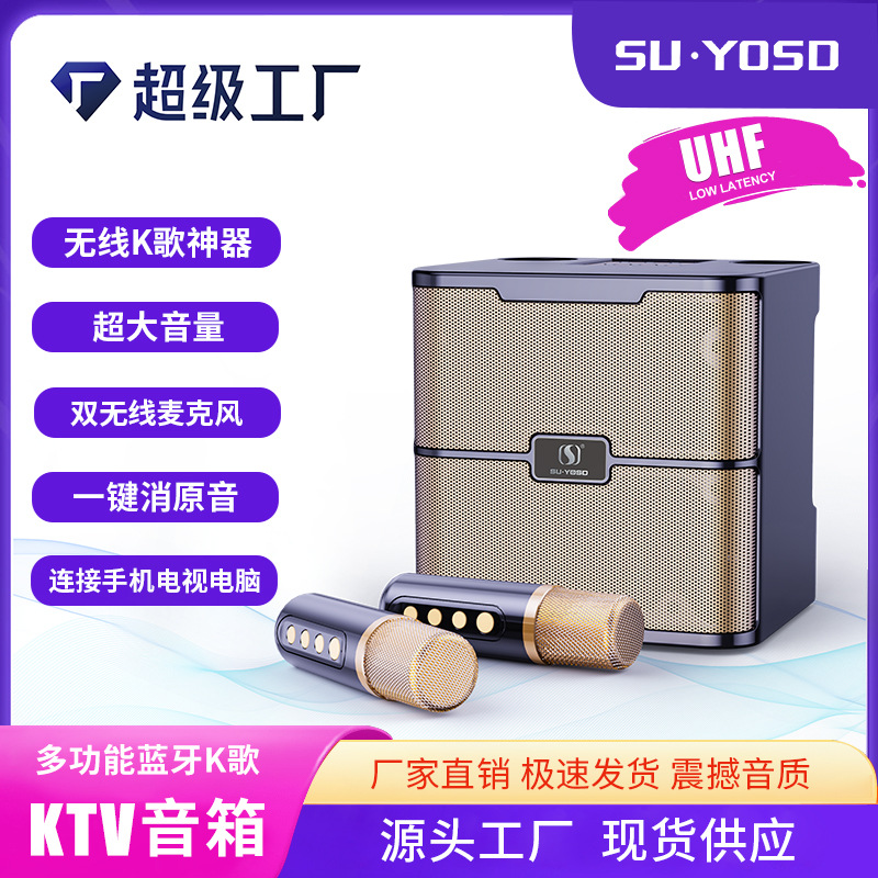 Home Ktv Audio Set Tv Mobile Phone Karaoke Wireless Microphone Bluetooth Speaker Ys-213 with Amplifier