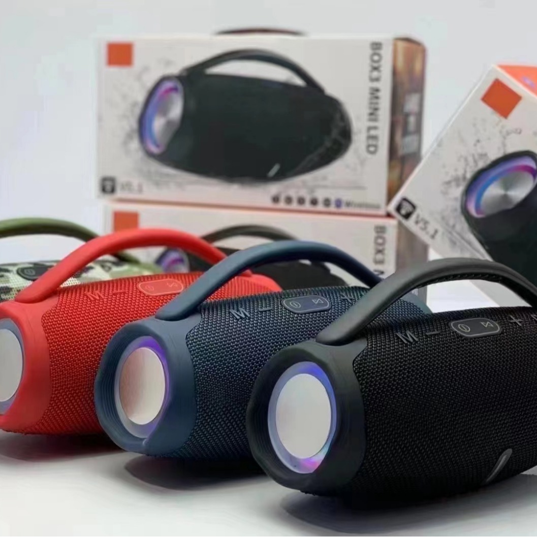 BOX3 transfronterizo de fábrica -MINI altavoz Bluetooth altavoz subwoofer de audio portátil inalámbrico para el hogar al aire libre con luz