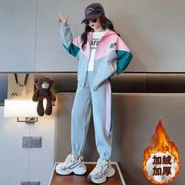 女童卫衣套装春装2026新款洋气网红炸街秋冬儿童休闲运动服两件套