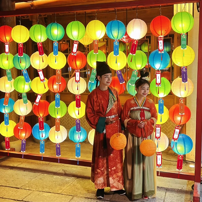 网红爆款折叠宫灯猜灯谜装饰爱如你家居古风灯笼中秋主题场景布置|undefined
