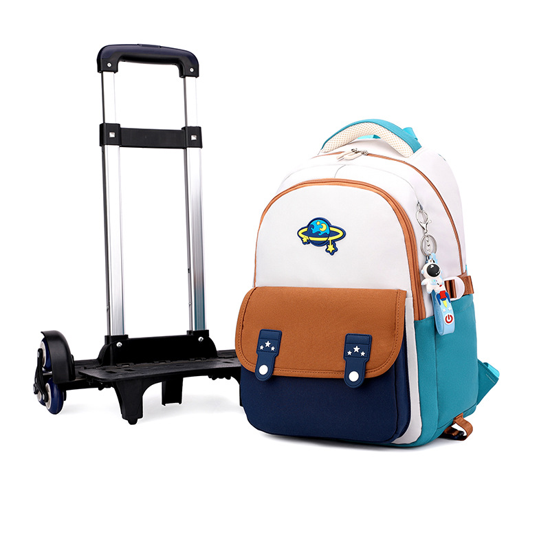 Mochila infantil de pescado natural para estudiantes de primaria grados 1 - 3 - 4 mochila de tirón para subir escaleras mochila de doble propósito al por mayor transfronteriza