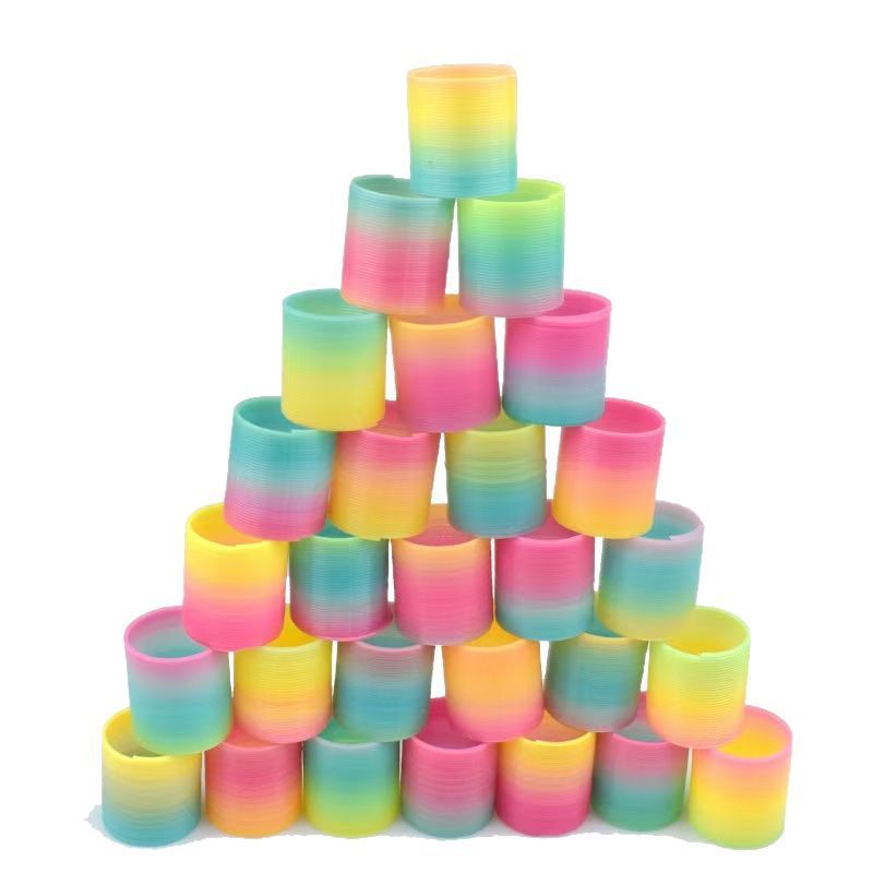 子供の魔力の虹の輪の表情の笑顔の虹のスプリングの輪の露店の弾力の積み重ねの輪の知育のノスタルジックなおもちゃ|undefined