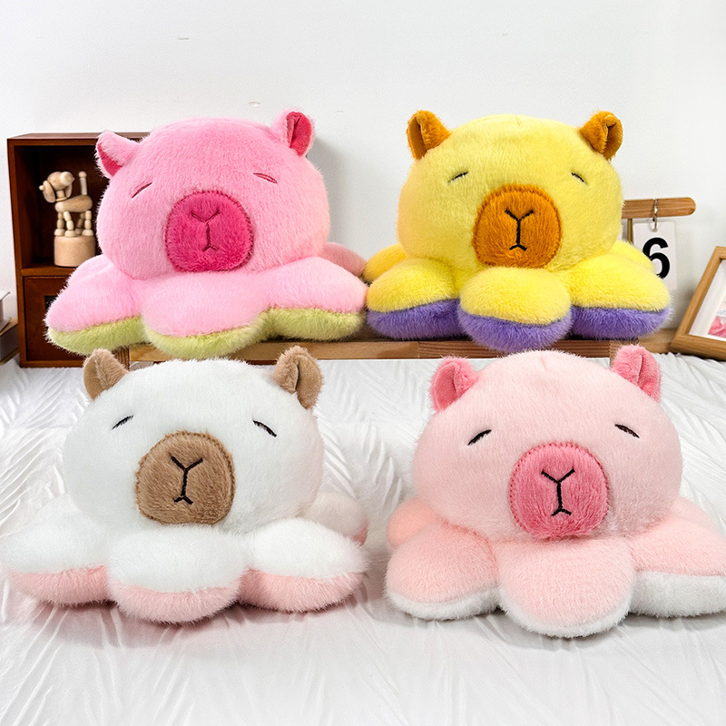 El mismo estilo de celebridad de Internet lindo muñeco de pulpo flip divertido Kapibala flip convertido en un conejito peluche al por mayor
