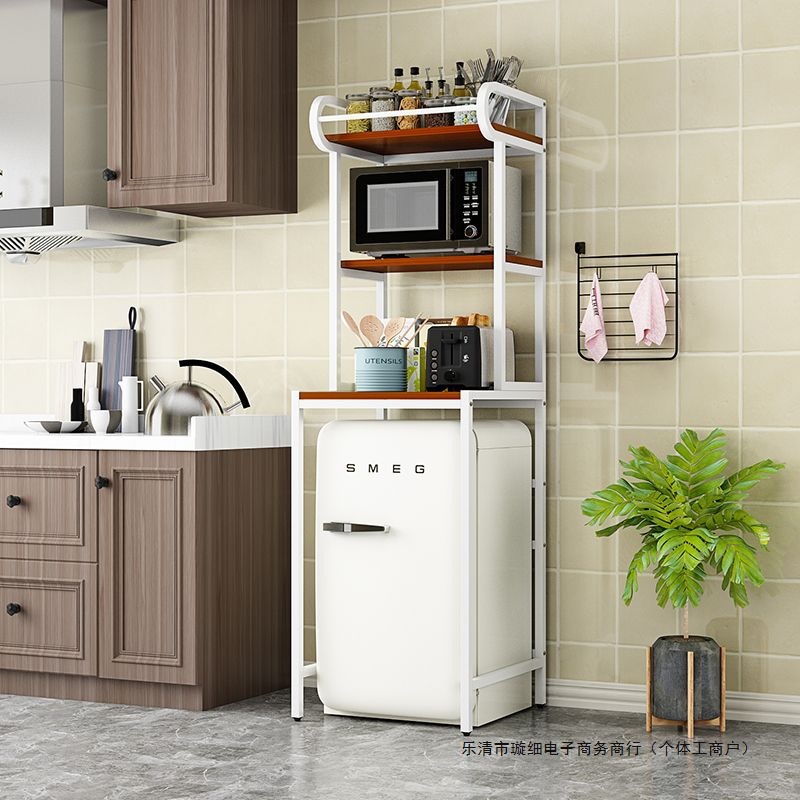 Small Refrigerator Shelf Storage Rack Side Above Floor Dishwasher Top Home Kitchen Multi-Layer Microwave Oven Rack