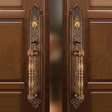 仿古家用双开门对开门大门锁通用型别墅子母入户门欧式木门锁