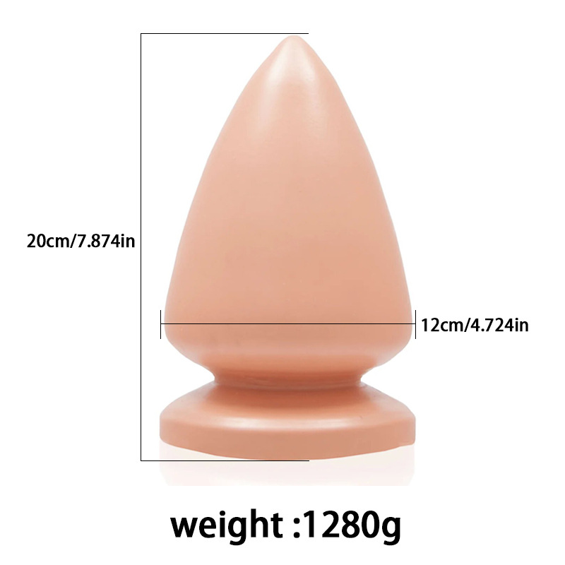 Giant Extra Large Anal Plug Thick PVC Unisex Expander, Skin Tone — detail image 4