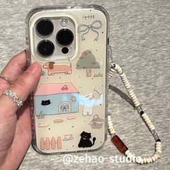 小红书爆款奶黄房屋小狗猫咪适用iphone16pro苹果15新款14手机壳