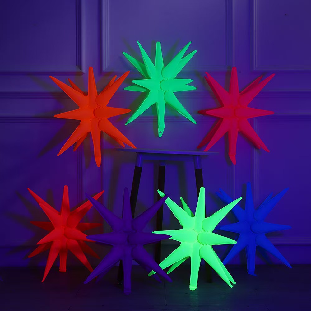 Nuevo 22 pulgadas 27 pulgadas globos de estrellas unidos fiesta discoteca gotas de agua estrella fluorescente globo de fiesta de luz nocturna