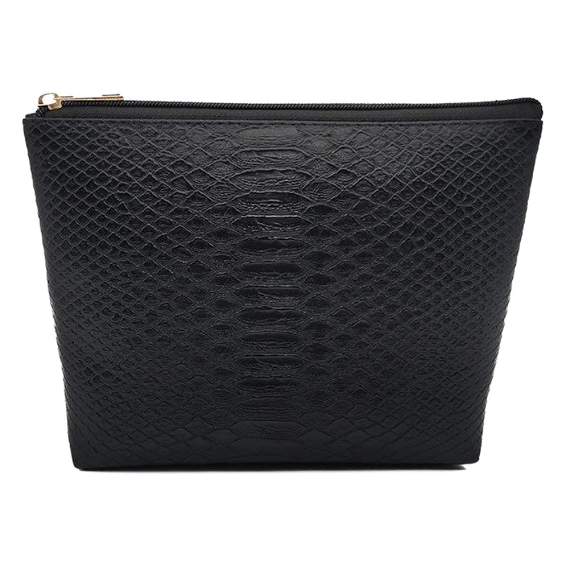 Portable snake pattern cosmetic bag three-piece litchi pattern travel storage bag large capacity wash bag advertising bag clutch