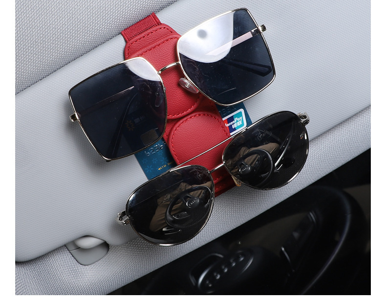 New Car Glasses Clip Sun Visor Holder Car Sunglasses Case Multifunctional Card and Document Holder Receipt Storage