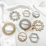 韩版多功能丝巾扣批发高级感衣服扣环珍珠水钻装饰配件衣角打结扣