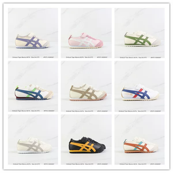 Putian Shoes Tiger Mexico 66 Cowhide Low-Top Retro Casual Shoes for Girls Fashionable Sports Running Shoes for Boys