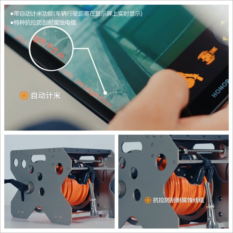 Senpan boru hattı robotu endüstriyel endoskop kamerası, iç video incelemesi için belediye dedektörü geniş açılı.