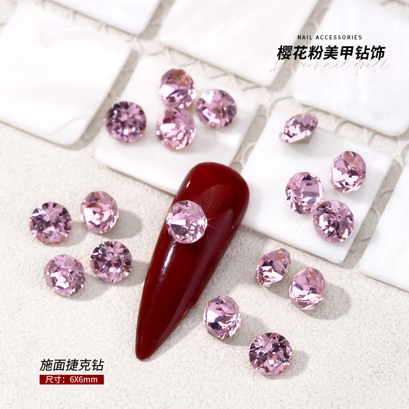 고품질 소녀 핑크 보석 꽃-[6*6MM]