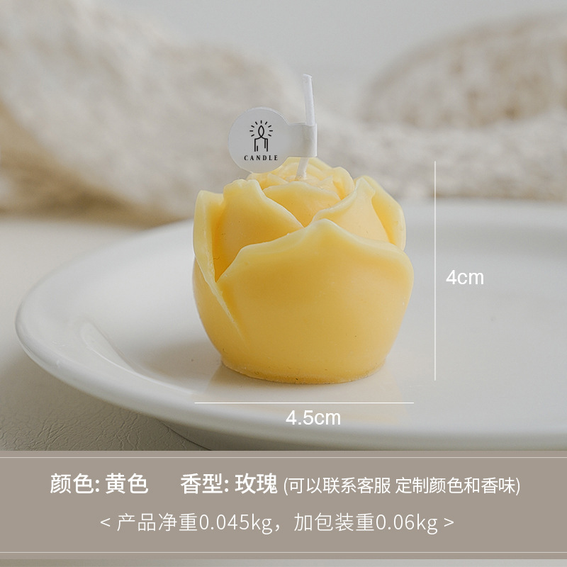 Vela de aromaterapia rosa amarilla (Fragancia: Rosa)
