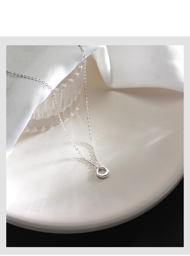 Minimalist Geometric Circle Necklace For Women Elegant Style_voghion.com