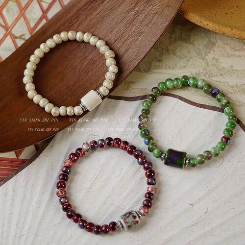 National style creative ceramic forest bracelet for women wholesale ethnic style literary new Chinese style student fashion bracelet jewelry trend