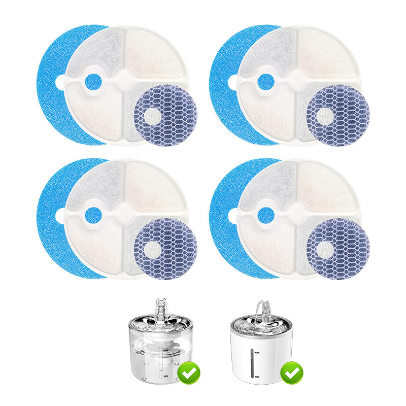 Filtros para bebedores de agua para mascotas adaptados a una variedad de bebedores de agua para gatos multifiltración de cabello de filtro de algodón carbón activado