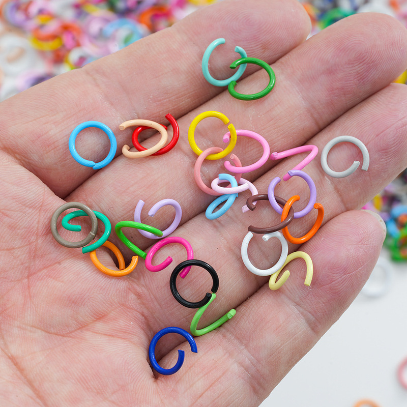 Color paint alloy open ring connection ring single ring diy key chain bracelet handmade material jewelry accessories
