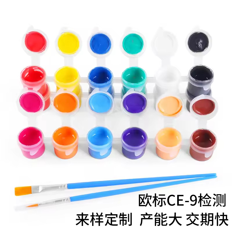 Tiras de pintura acrílica de 3 ml, 6 colores en una pieza, 5 ml, 12 colores, manualidades, pintura de yeso, pintura de piedras para colorear para niños