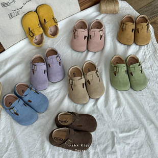 Xshx Birkenstock Shoes｜Retro Children's Birkenstock Leather Shoes for Boys and Girls, Spring and Autumn, Velcro, Multi-Color