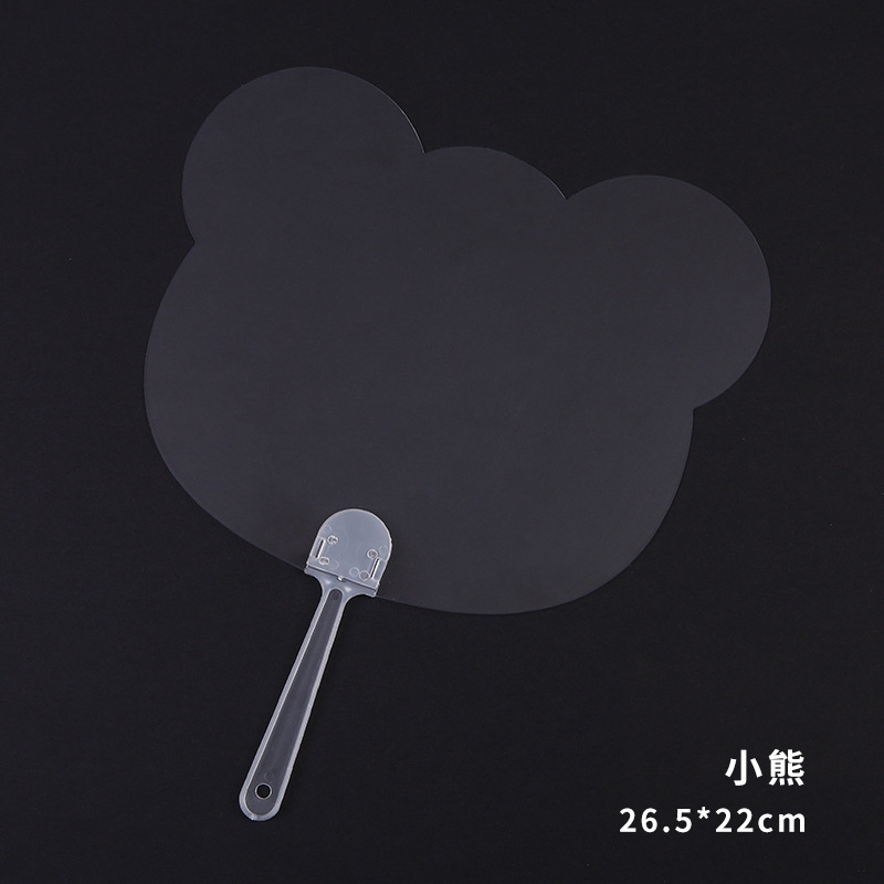 Diy pintura hecha a mano pegatinas de tarjeta mini ventilador transparente mini muñeca en blanco para niños pequeños ventiladores jardín de infantes