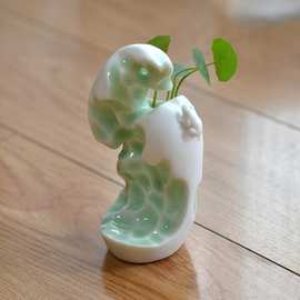 创意太湖石花器陶瓷摆件水培花瓶茶桌摆设花插家用客厅玄关办公室