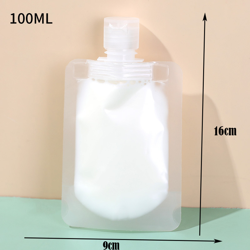 Kaizheng en stock 30ml loción esmerilada bolsa de viaje Portátil Bolsa de gel de ducha Flip bolsa de embalaje de la boquilla