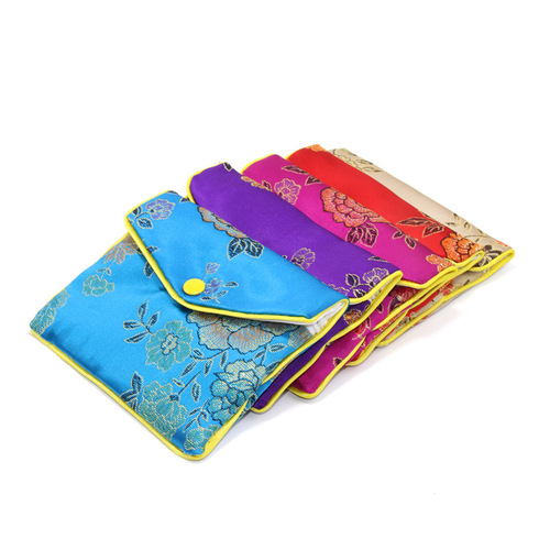 Portable snap bag brocade antique jewelry earring storage bag hand-embroidered ring necklace girl jewelry bag