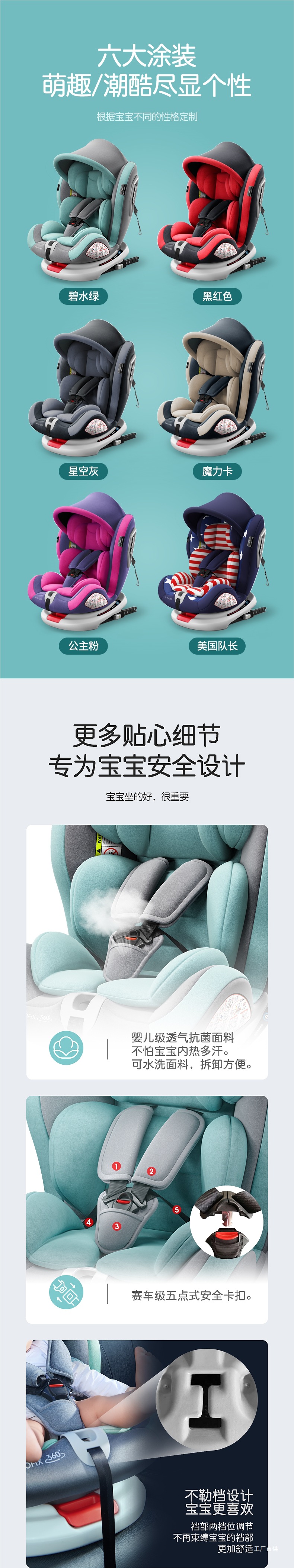 Child Safety Seat Car Baby Baby Car 360 Rotation Simple Portable Seat 0-12 Peihui