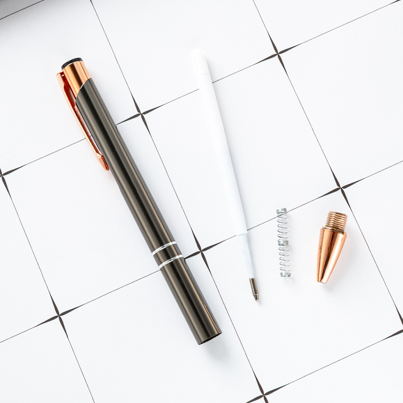 Metal bolígrafo de presión dos bobinas de aluminio barra de pluma de negocios puede imprimir logotipo publicitario regalo bolígrafo promocional fábrica al por mayor