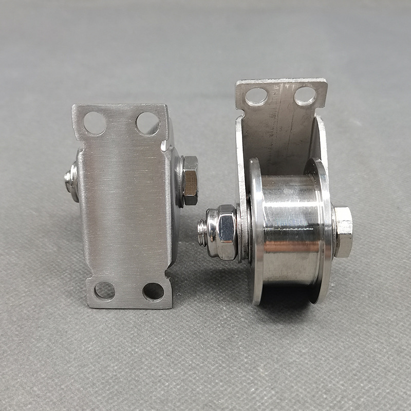 Polea Fija con Rodamiento de Acero Inoxidable Ranura H/V/U para Puertas Corredizas y Rieles
