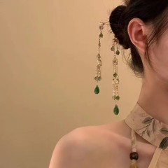墨竹中国風装飾ヘアピン漢服ニッチヘアピン古代衣装ロッキングヘアピンヘッドバンドアクセサリーフォレストガールヘアアクセサリータッセル