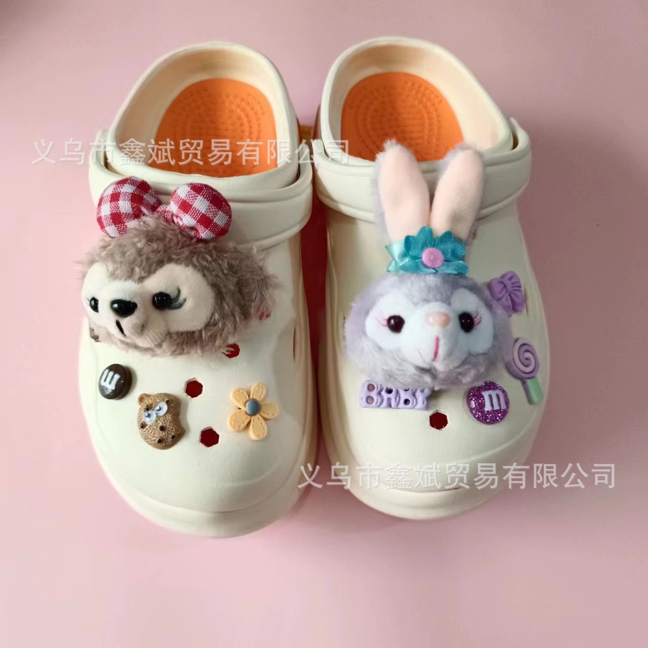 Muñeca de dibujos animados felpa estrella Delu agujero zapatos accesorios piel bola creativa nuevos zapatos decorativos hebilla agujero zapatos Accesorios