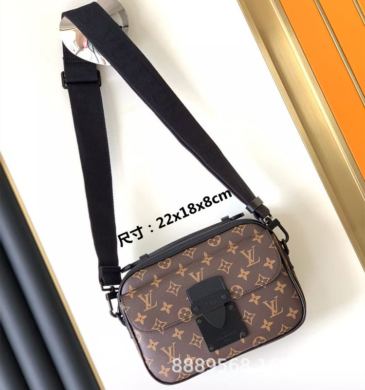 直接供給クロスボーダー m lv メンズバッグレディースバッグブラックウォリアーメッセンジャーバッグ枕バッグチェーンバッグボックスバッグポータブルブリーフケース|undefined