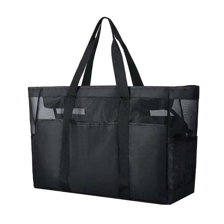 Пляжная сумка большой емкости, сетчатая сумка, прозрачная сумка для хранения, водонепроницаемая сумка через плечо, сетчатая сумка для покупок на молнии