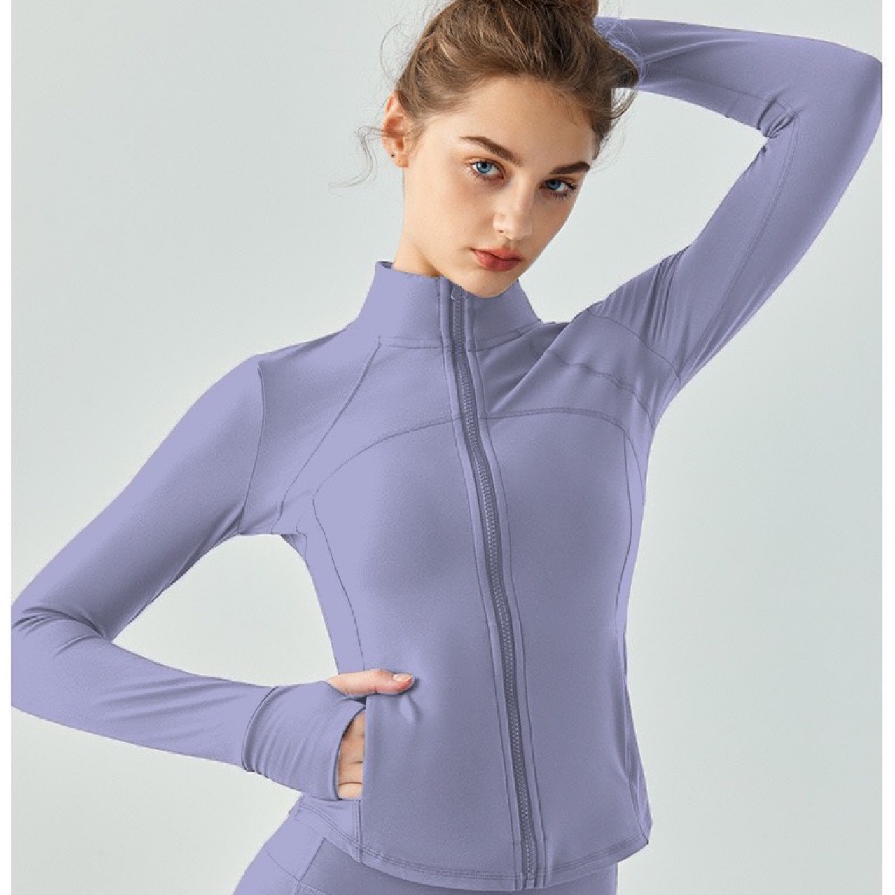 가을과 겨울 따뜻함 플러스 벨벳 요가 재킷 여성용 두껍고 슬림핏 스포츠 긴팔 지퍼 러닝 피트니스 상의