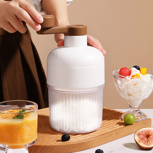 Household Small Continuous Ice Machine, Smoothie Machine, Ice Crusher, Hand-Cranked Shaved Ice Machine, Hail Ice Machine, Manual Shaved Ice Machine for Stalls