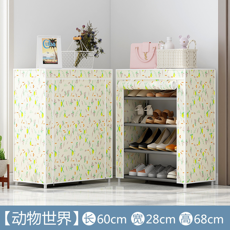 Estante de zapatos de tela de Oxford simple multicapa estante de almacenamiento multifuncional a prueba de polvo en la puerta del dormitorio estudiantil