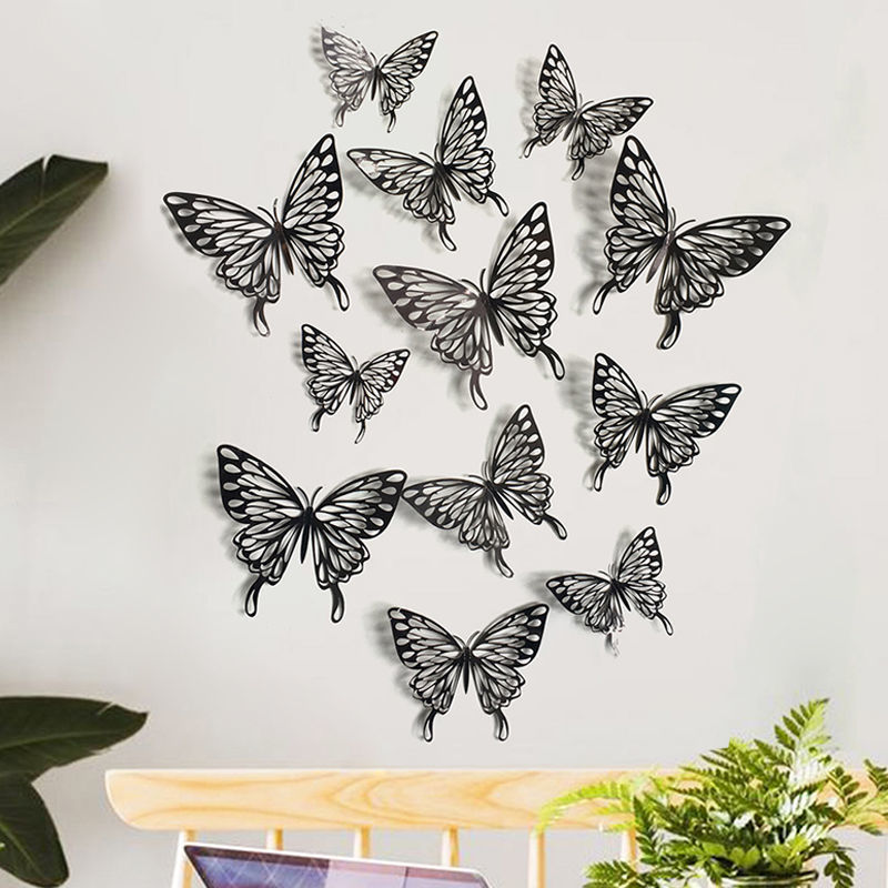 Décoration murale papillon 3D en papier creux, simulation tridimensionnelle, salon, bureau, maison, fenêtre autocollante_voghion.com