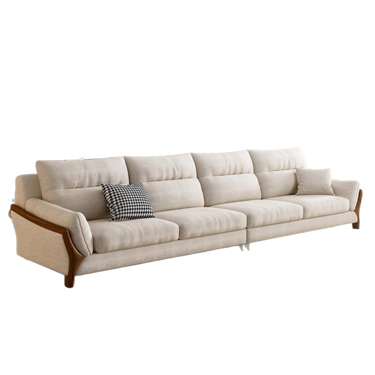 Fábrica directa sofá nórdico pequeño apartamento sala de estar sofá simple madera garra de gato tela princess