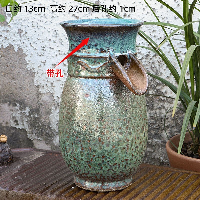 古法陶瓷循环水养鱼造景陶罐鱼缸过滤器鱼池全套生态流水瀑布摆件|undefined