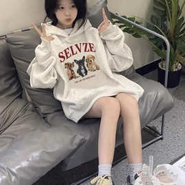 女童秋冬韩版卡通卫衣2025新款儿童印花洋气百搭宽松休闲连帽上衣