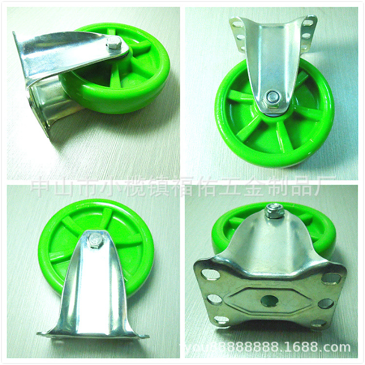 厂家直供3寸4寸中型TPR高弹力人造胶静音万向轮5寸板车移动脚轮厂