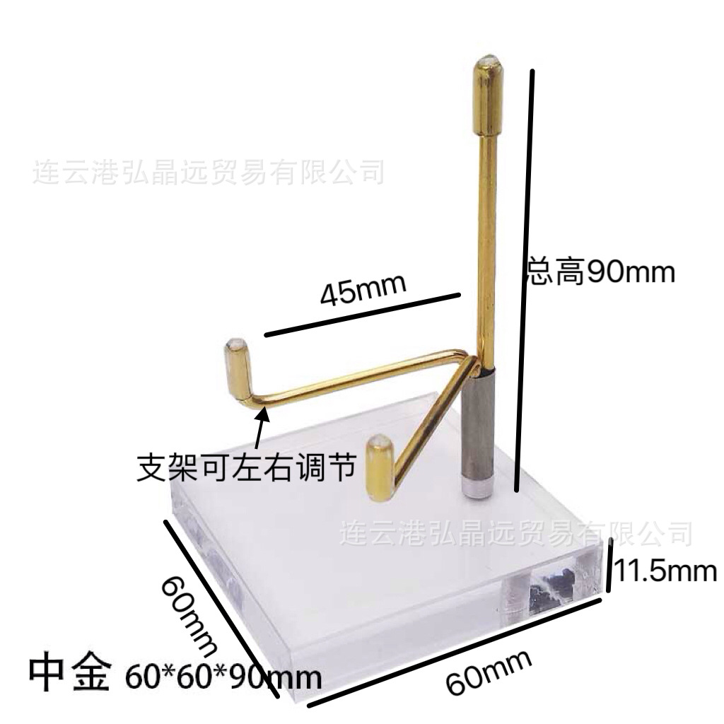 Brújula acrílica Soporte estándar de mina transparente Soporte de exhibición de base estándar de mina de cristal Soporte de estante Soporte de joyería