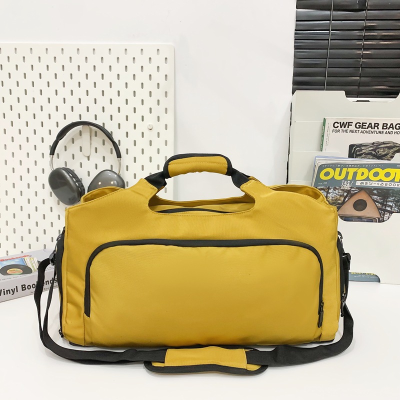 Bolsa de viaje de gran capacidad de color sólido, bolsa de moda, bolsa de mano, bolsa de zapatos independiente, bolsa de ejercicios, bolsa de yoga para mujeres