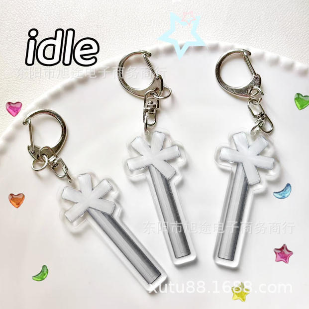 Idle Fan Merchandise New Third-Generation Fan Light Stick Card Acrylic Keychain Pendant Bag Pendant