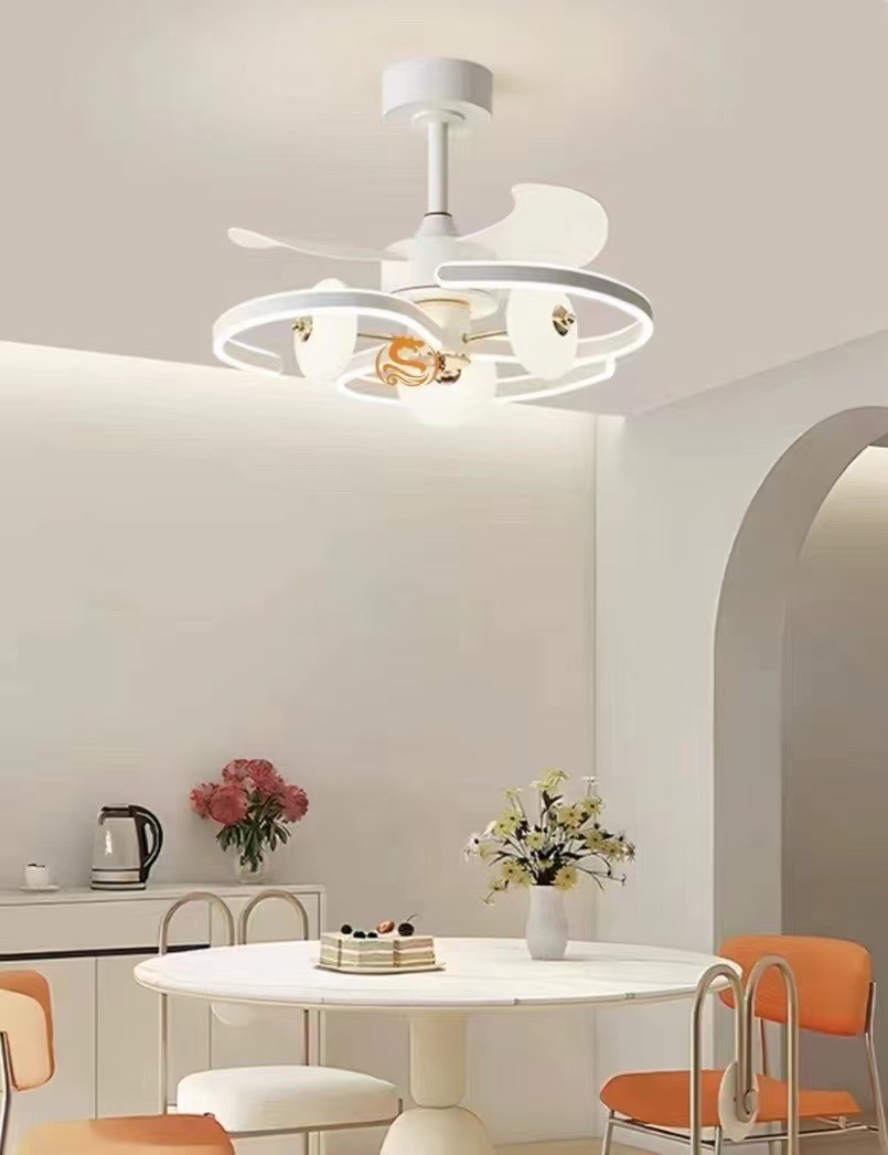 Ventilador lámpara ventilador de techo sala de estar comedor simple moderno chandelier con ventilador en casa comedor lámpara ventilador de mesa