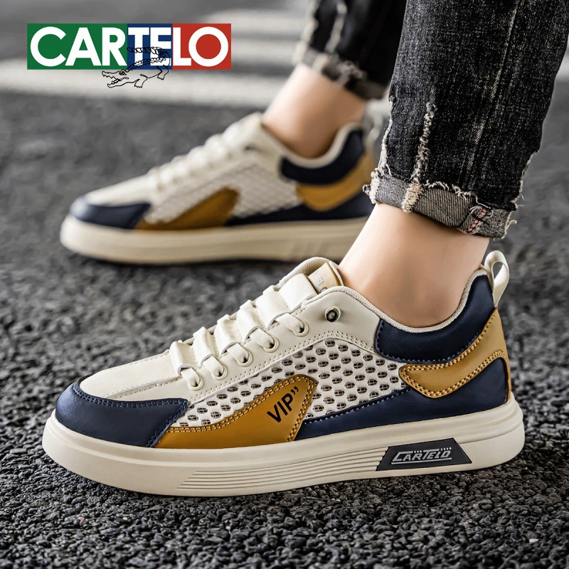 Мужская обувь 2025 новая летняя полая тонкая сетчатая повседневная доска обувь мужская дикая нескользящая сетчатая дышащая обувь